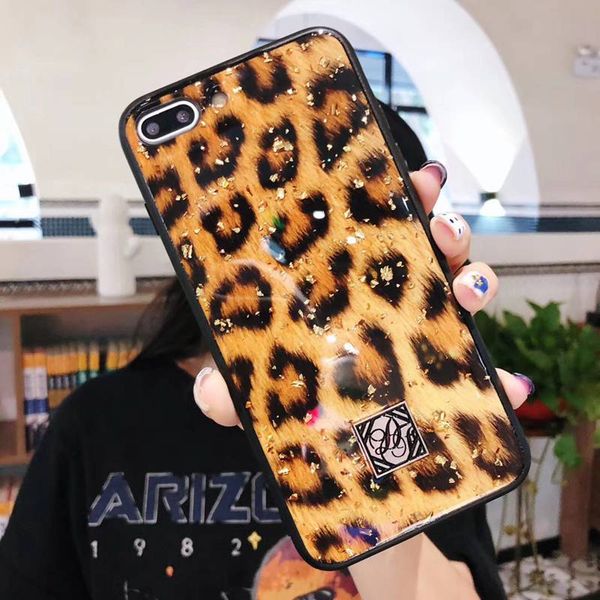 

2019 for iphone xs max leopard case gold foil phone case iron plate designer phone case