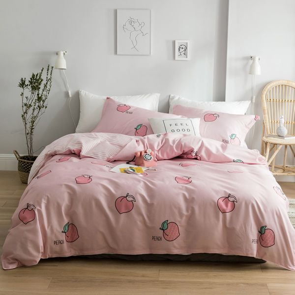 

2019 cotton twill four-piece nordic style bedding set high-density soft skin-friendly active printing and dyeing process 4 sets