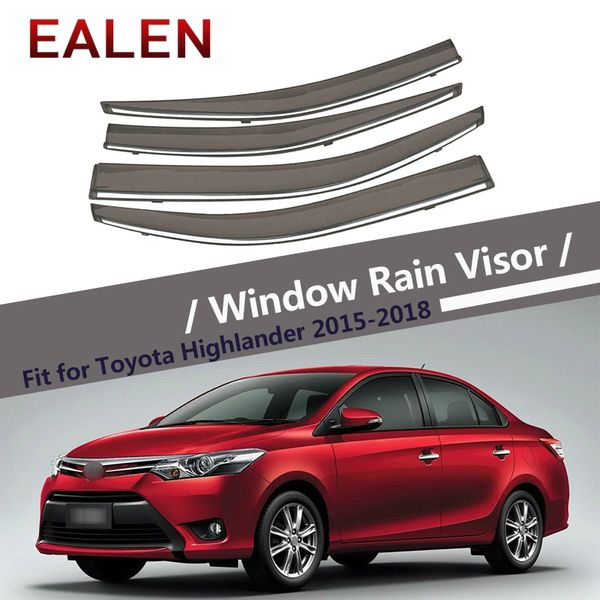 

ealen for toyota vios xp150 2014 2015 2016 2017 2018 vent sun deflectors guard accessories 4pcs/1set smoke window rain visor