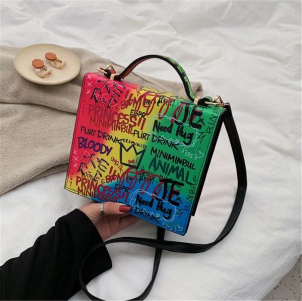 

одно плечо девичьих модные женские сумки с красочными письмо сумка fashion2 ph-cfy2001131