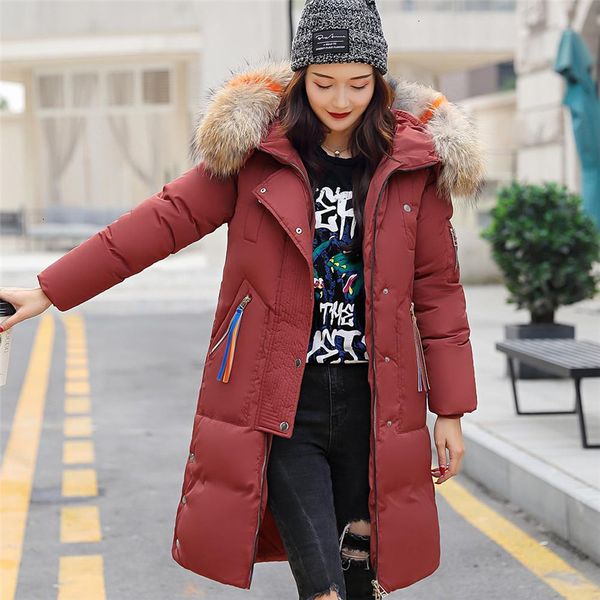 

elegant winter jacket for women winter warm faux fur coat hooded thick warm slim long jacket overcoat manteau femme hiver 2020, Black