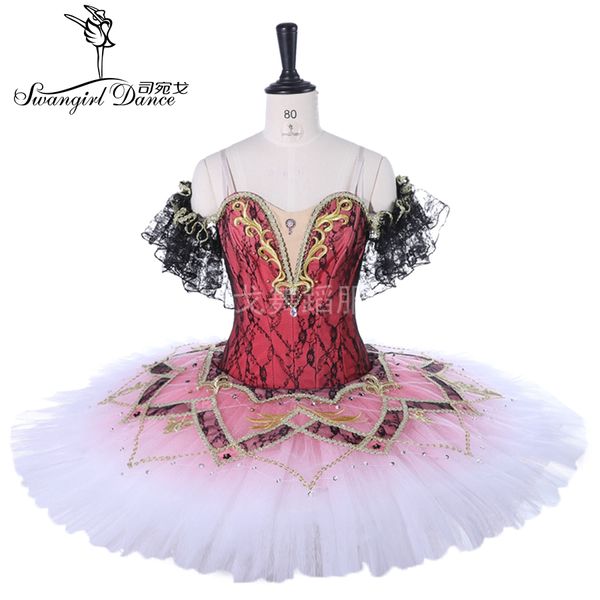 Mulheres cor-de-rosa escuras cisne lago profissional balé tutu vestido dormir beleza ballet fase vestido traje para meninasbt9278