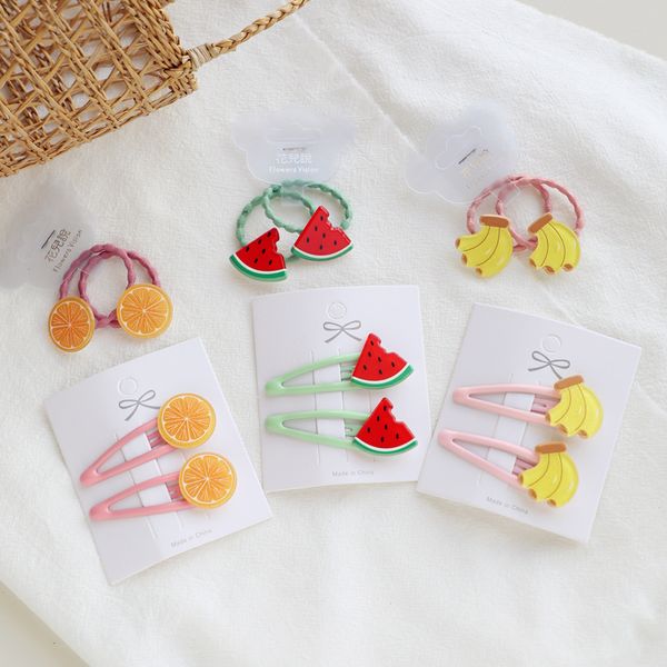 

2 pcs new fruit pineapple princess bb hairpins kids elastic hair bands baby headdress children hair ropes girls hair accessories