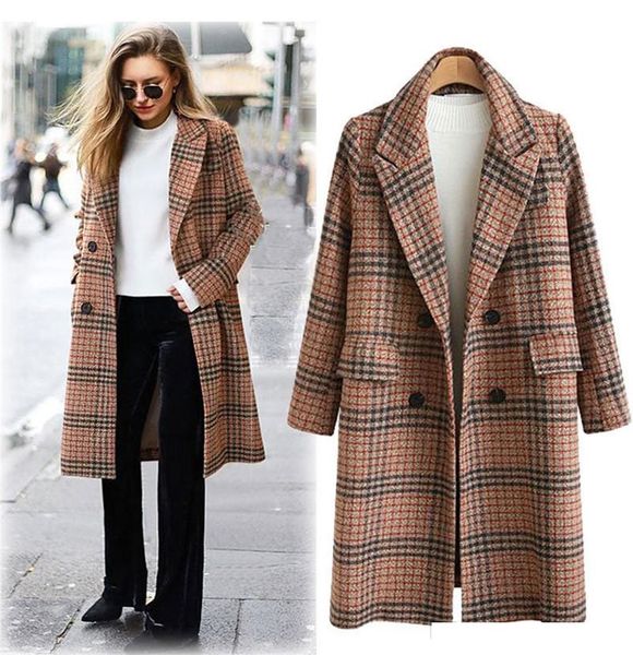 

women formal wool blends jacket coat work office winter suit blazer lady plus size long sleeve blazer, Black