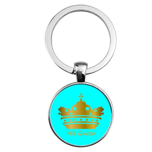 

spring new her king his queen keychain 2 piece, Silver