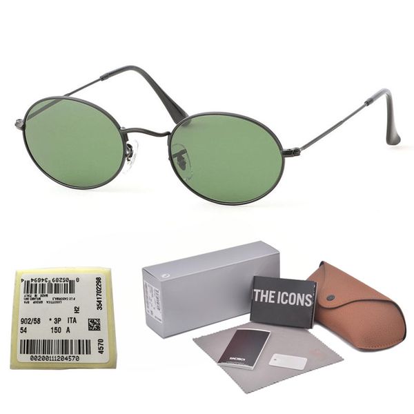 

Retro Oval Sunglasses men women Alloy frame uv400 glass lens Celebrity Eyewear Vintage sun Glasses with Retail cases and box