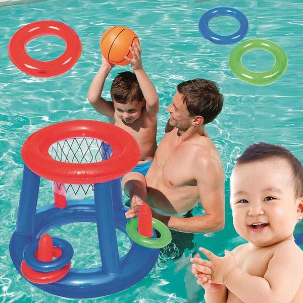 

childrens inflatable floating basket ball hoop ring toss game swimming pool toy swim pool basketball hoop toy inflatable