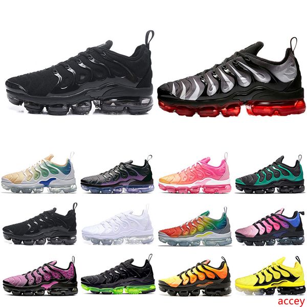 

2020 tn plus triple black white mens women running shoes white red eagles hyper violet mens trainers designer sports sneaker 36-45