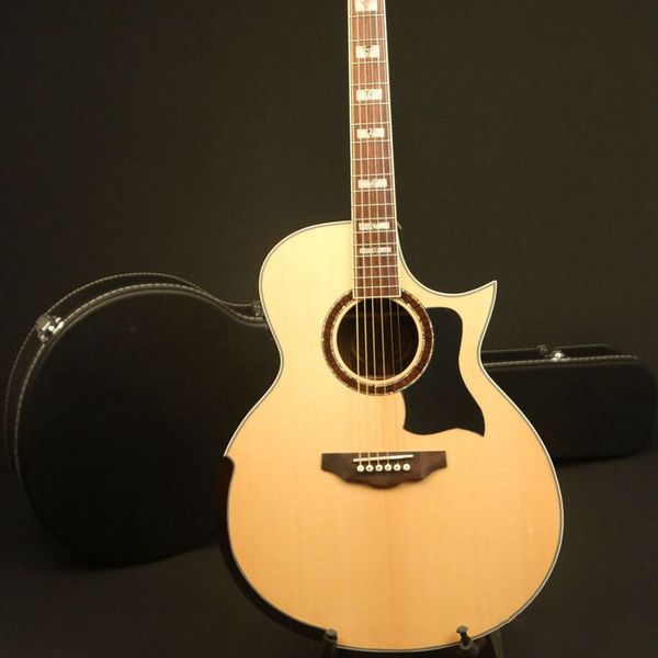 

handmade 42in jumbo cutway limited edition electric acoustic guitar solid bone nut &saddles include hardcase fishman 101 grover tuner ab