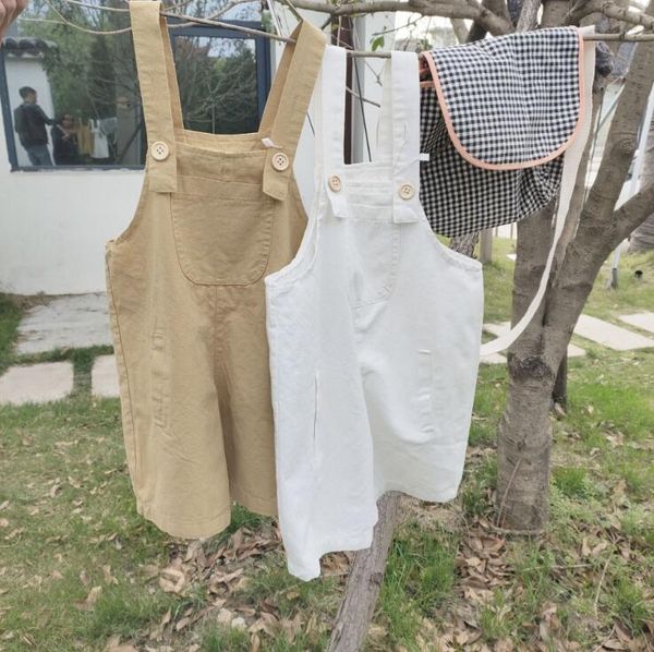 

2020 new girls boys overalls cotton summer fashion kids shorts 2-7t qh65, Blue