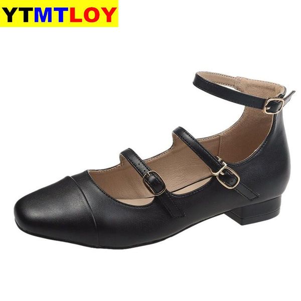 

летняя обувь женщина насосы женская обувь на низком каблуке размер квадратный носок pu кожа комфортной работы платье женщина 35-39, Black