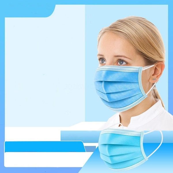 

dhl ship 50 1pcs box facedust 3 ply ear loop mouth facefor dust self wholesale mask masks w elastic blue 29cf