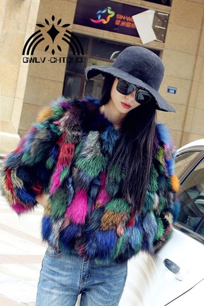 

real natural genuine fur coat with hood 75cm length, Black
