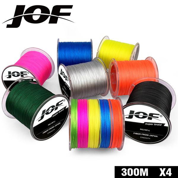 

300m jof brand japan multifilament 100% pe braided fishing line 10lb to 82lb
