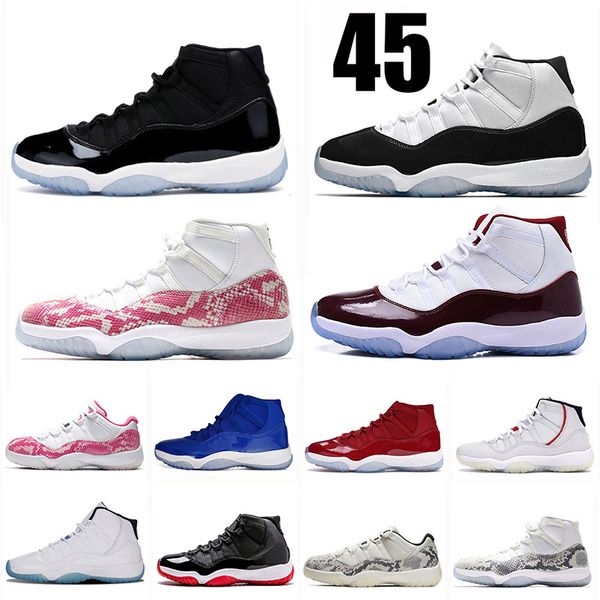 

xi 11s men basketball shoes 2020 new concord 11 snakeskin platinum tint unc designer sneakers gamma blue space jam women sports shoes 36-47, White;red