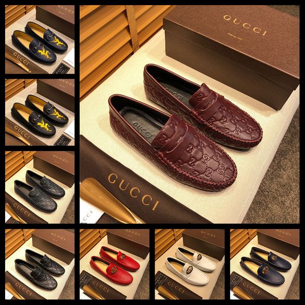 

19ff big size men leather shoes fashion slip on shoes italian men loafers luxury brands summer casual shoes moccasins flats, Black
