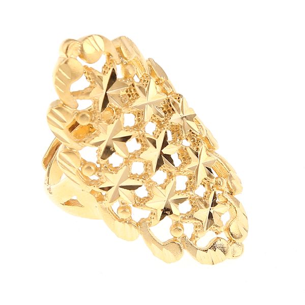Dubai anel de ouro anel de noivado de tamanho de cor de ouro ajustável para etíope africano design nigeriano