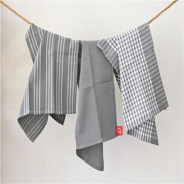 

45*65cm new printed waffle tea towels kitchen napkins 100% cotton cloth placemats cloth