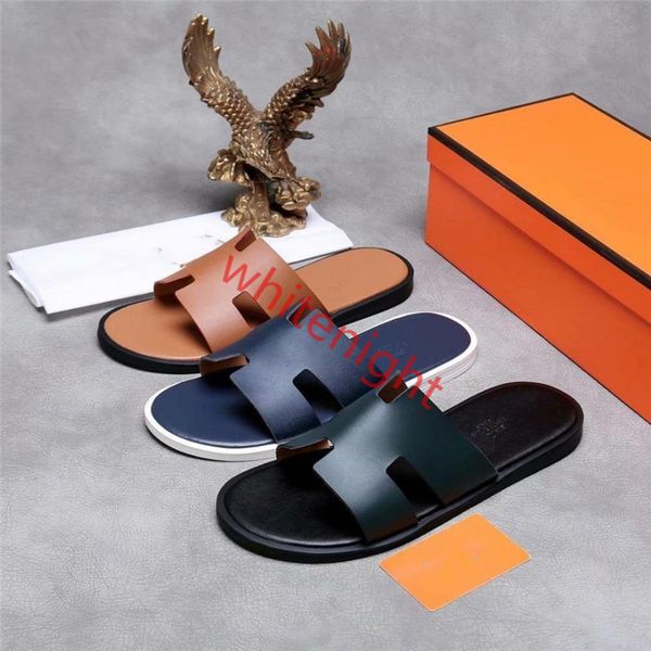 

men's trend breathable fashion with summer new explosions hococal color leather slippersof