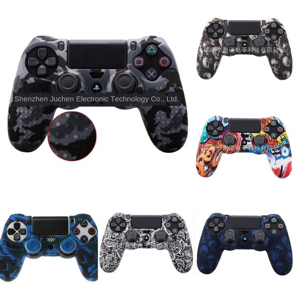 

88zkn camouflage silicone rubber for skin grip cover case playstation 4 ps4 controller case slip silicone rubber protective skin anti