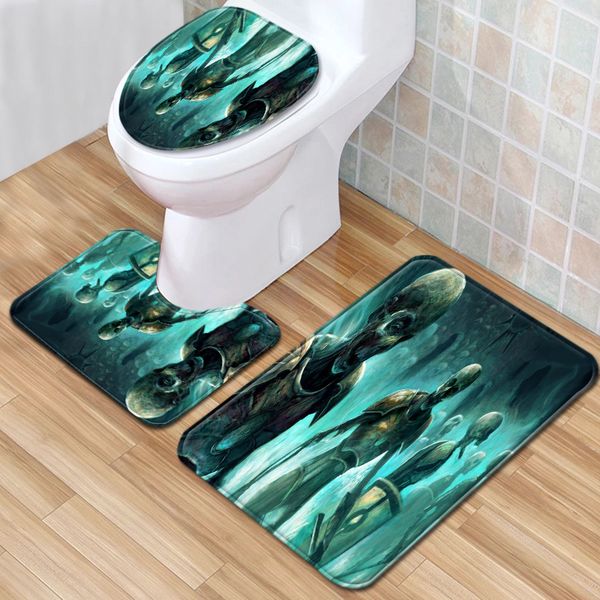 

3 шт / набор черепов bath mat set ванная туалет душевая украшение ковер ковры memory foam ванной коврик для ванной наборы