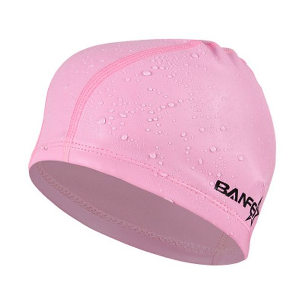 

man's pu swimming cap 2019 swim pool beach protect ears hair bathing hat for boys girls long hair lady swim cap for women