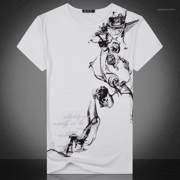 

sleeved tees crew neck printed mens wear slim mens 2020 designer luxury tshirt chinese style short, White;black