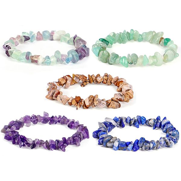 

stretch chip beads nuggets amazon rose crystal quartz bracelets handmade irregular natural gem stone bracelet s for women 2473, Black