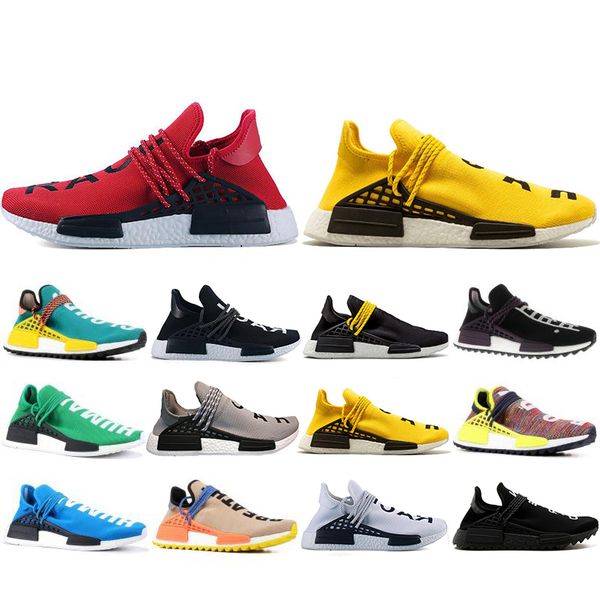 

New Classic Human Race Hu trail pharrell williams Running shoes Men Nerd black cream mens trainer women designer sports sneakers US 5-12