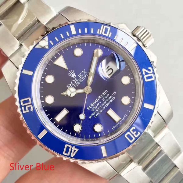

1221 высокое качество часы марка rolex мужские часы 40мм мужчины автоматическая menchanical движение сапфировое стекло с green box 11 #, Slivery;brown