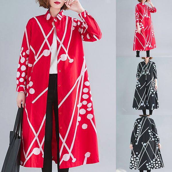 

women clothes 2019 ethnic style vintage printed windbreaker trench coat outwear ropa mujer roupas feminina manteau femme, Tan;black