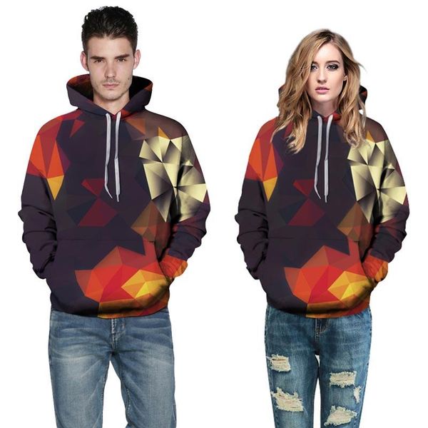 

men women hoodies with hat hoody print color blocks autumn winter thin 3d sweatshirts hooded hood casual, Black