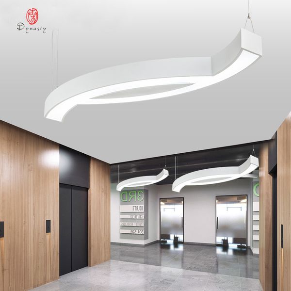 Aluminum Irregular Hanging Lights Office Led Ceiling Light Premium Conference Hall Meeting Room Shop Luminous Decoration Fixture Free Ship Modern