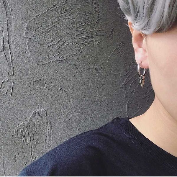 

fashion jewelry triangle earrings men punk hoops earings stainless steel earrings for men te420, Golden