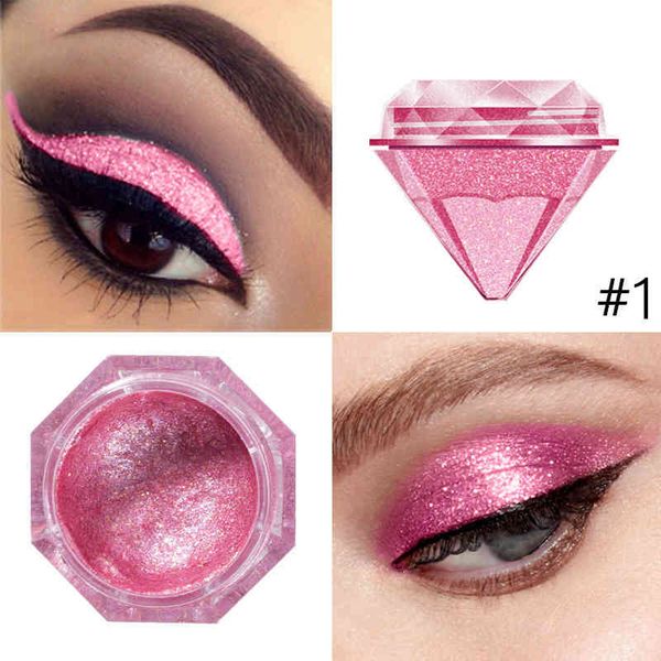 

200pcs/lot langmanni single color diamond liquid eyeshadow glitter waterproof long-lasting make up metallic shine eye shadow cream dhl free