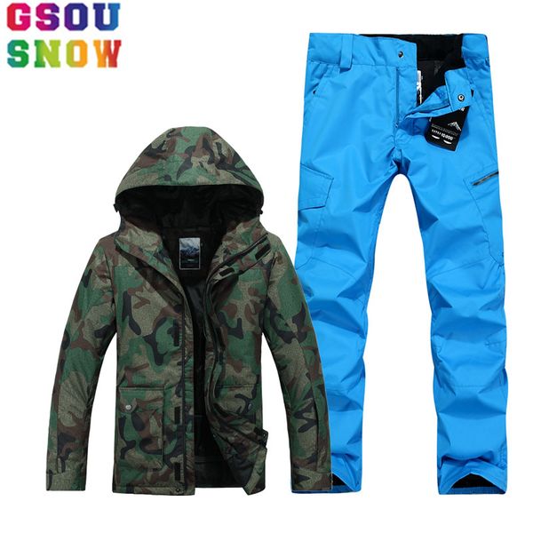 

gsou snow brand ski suit men ski jacket pants winter sets snowboard jacket pants waterproof mountain skiing suit sport clothing