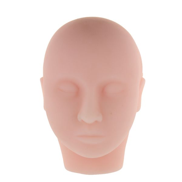 

soft silicone massage eyelashes makeup practice training mannequin head, White