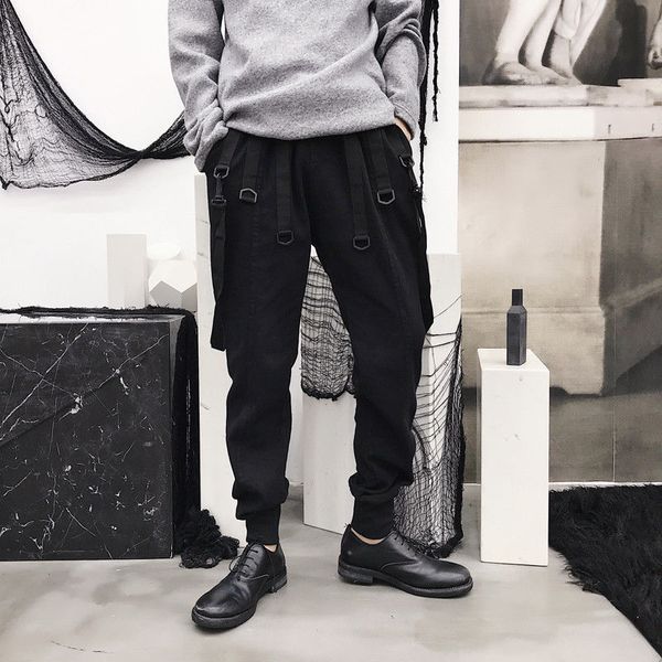 

casual men young sports loose trousers hip hop dj loose pants plus size y538, Black