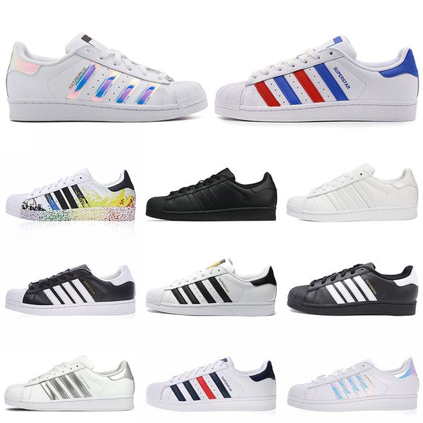 

discount original superstar casual flat shoes white black pink blue gold 80s pride men women sports sneakers size 36-44