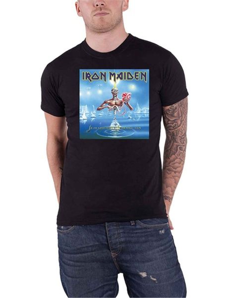 

iron maiden t shirt eddie evolution band logo official mens shirts funny womens cotton shirts iron maiden t0131, White