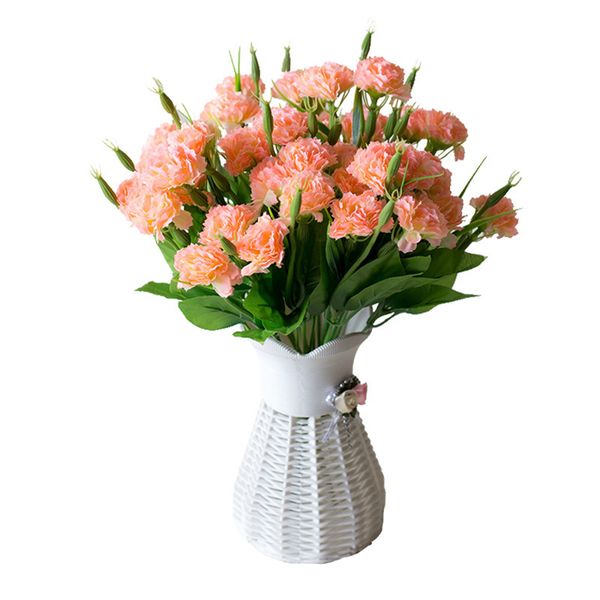 Acheter 10 Têtes 1 Bouquet En Soie Oeillets Fleurs Artificielles Cadeau Fête Des Mères Vivid Pas Cher Faux Fleurs Décoration Maison De Mariage A8140