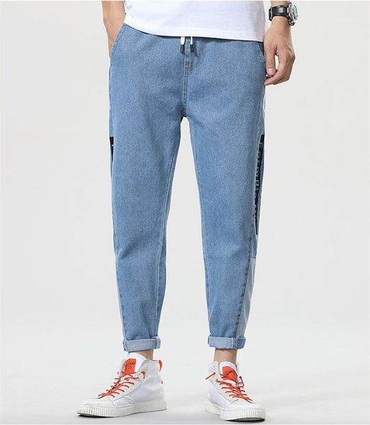 

pencil pants youth student personality male harem new casual fashion men designer clothing handsome slim mens, Black