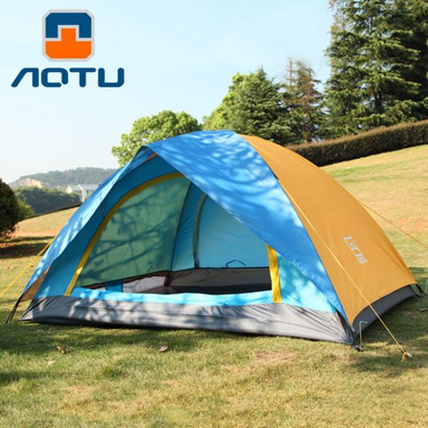 

windproof waterproof double layer 2 person outdoor camping tent hiking beach tent tourist bedroom travel