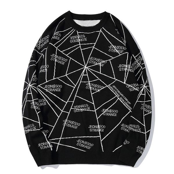 

plegie sweaters men letter print mens pullover o-neck sweaters black hip hop knitted high street autumn web streetwear, White;black