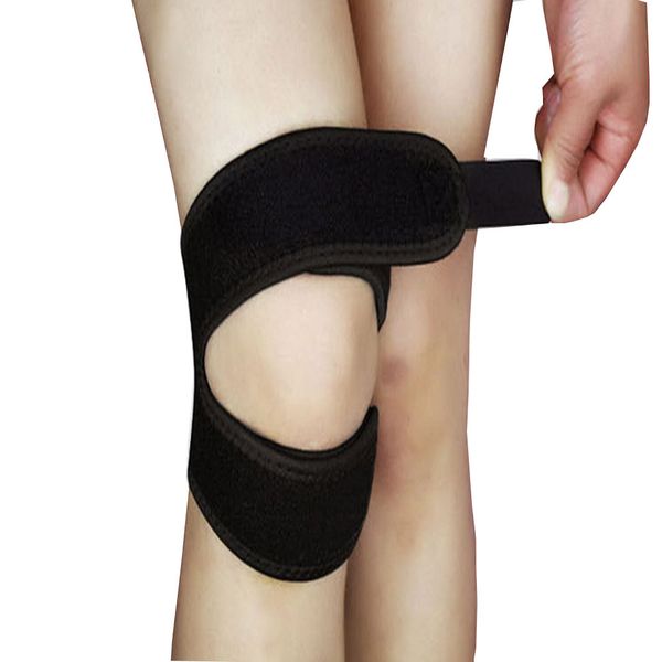 

meniscus knee pads silica gel kneepads hiking running basketball knee support breathable sports protector sport strap, Black;gray