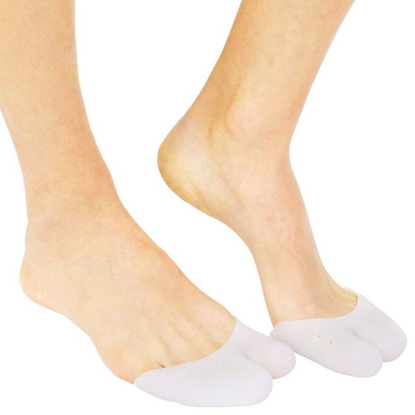 

abdb-silicone toe cap protector by (2 pairs)silicone toe cover and sleeve big protection silicone bandage for ball of foot, Black