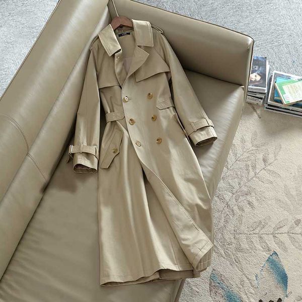 

womens trench coat spring and autumn new knee-length trench coat in the long waist slimming korean women's khaki, Tan;black