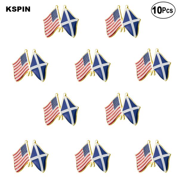 

u.s.a & scotland lapel pin flag badge brooch pins badges, Gray