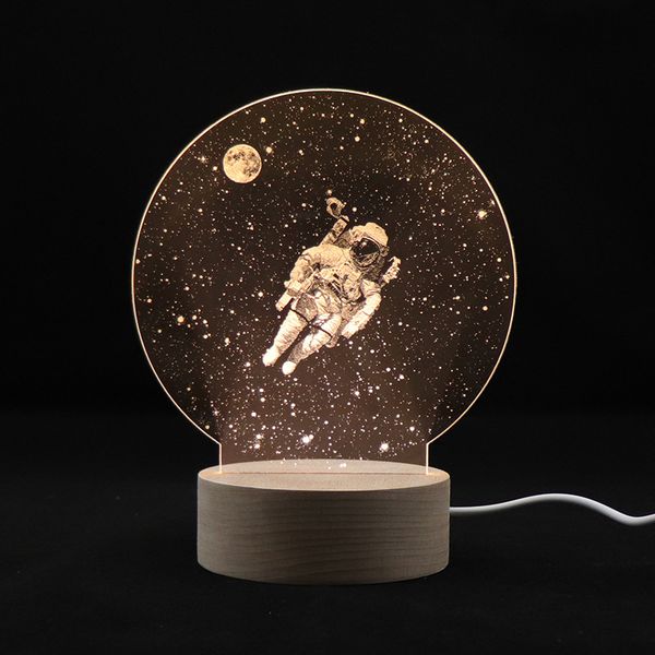 

2019 nuevo dropship astronaut starry sky 3d night light bedside lamp