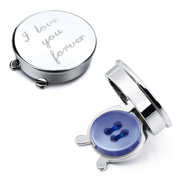 

hawson imitation rhodium "i love you forever" letter button cover for mens shirt with gift box, Silver;golden